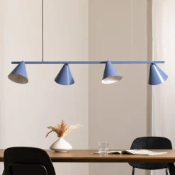 ALDEX Hengelampe Form 4, blå, metall, 4 lyskilder, kjegle, E27 New