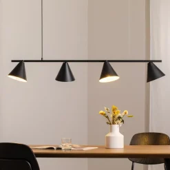 ALDEX Hengelampe Form 4, svart, metall, 4 lyskilder, kjegle, E27| Pendellamper