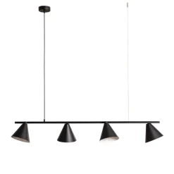 ALDEX Hengelampe Form 4, svart, metall, 4 lyskilder, kjegle, E27| Pendellamper