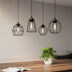 TK Lighting Hengelampe Galaxy med fire bur-skjermer| Pendellamper