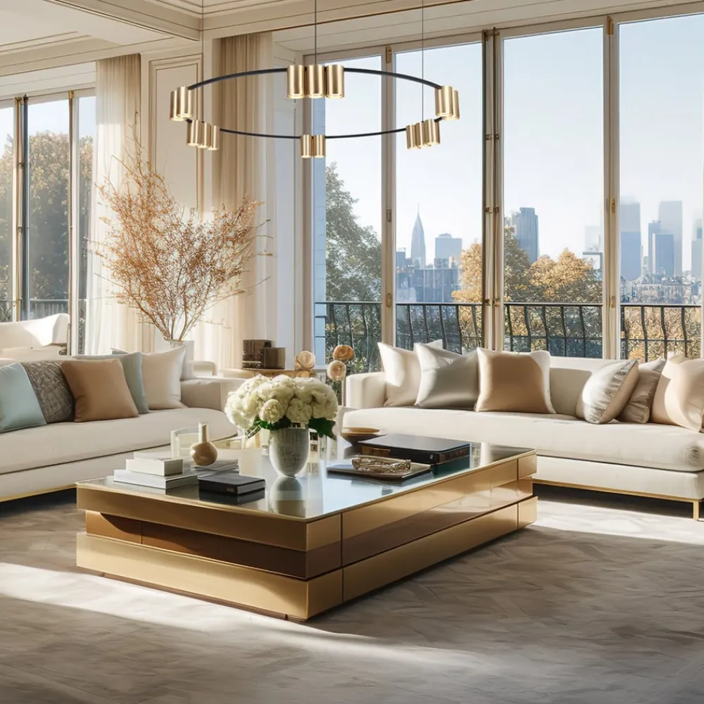 Eko-Light Hengelampe Genesis, aluminium, svart/gull, 15 x GU10, Ø 100 cm| Pendellamper