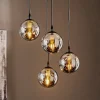 EMIBIG LIGHTING Hengelampe Glassy, 4 lyskilder, svart, grafitt, glass, E14| Pendellamper