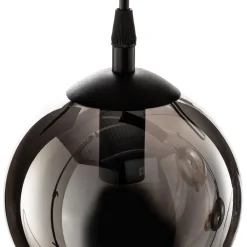 EMIBIG LIGHTING Hengelampe Glassy, 6 lyskilder, grafitt/amber/klar, glass, 75 cm| Pendellamper