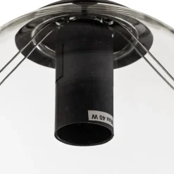 EMIBIG LIGHTING Hengelampe Glassy, 6 lyskilder, grafitt/amber/klar, glass, 75 cm| Pendellamper