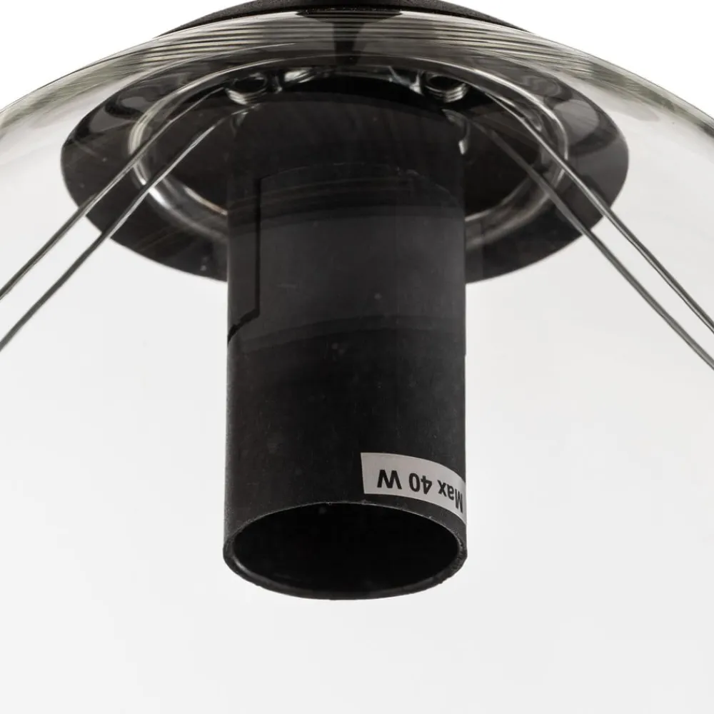 EMIBIG LIGHTING Hengelampe Glassy, 6 lyskilder, grafitt/amber/klar, glass, 75 cm| Pendellamper