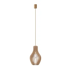 Nowodvorski Lighting Hengelampe Ika IA med skjerm av trelameller Ø24cm Clearance