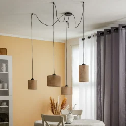 TK Lighting Hengelampe Juta, 4 lyskilder New