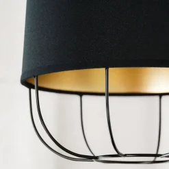 Duolla Hengelampe Lantern small, tekstil, metall, svart| Pendellamper