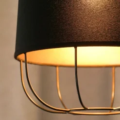 Duolla Hengelampe Lantern small, tekstil, metall, svart| Pendellamper