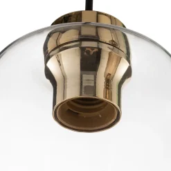 TK Lighting Hengelampe Marco Green, 3 lyskilder klar/grønn/brun New