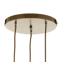 Eko-Light Hengelampe Monte, 3 lyskilder, rund, gull