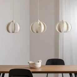 HELAM Hengelampe Newton, 3 lyskilder, sandfarget, metall Clearance