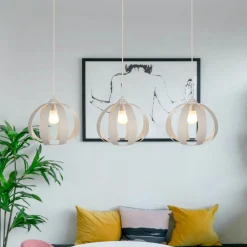 HELAM Hengelampe Newton, 3 lyskilder, sandfarget, metall Clearance