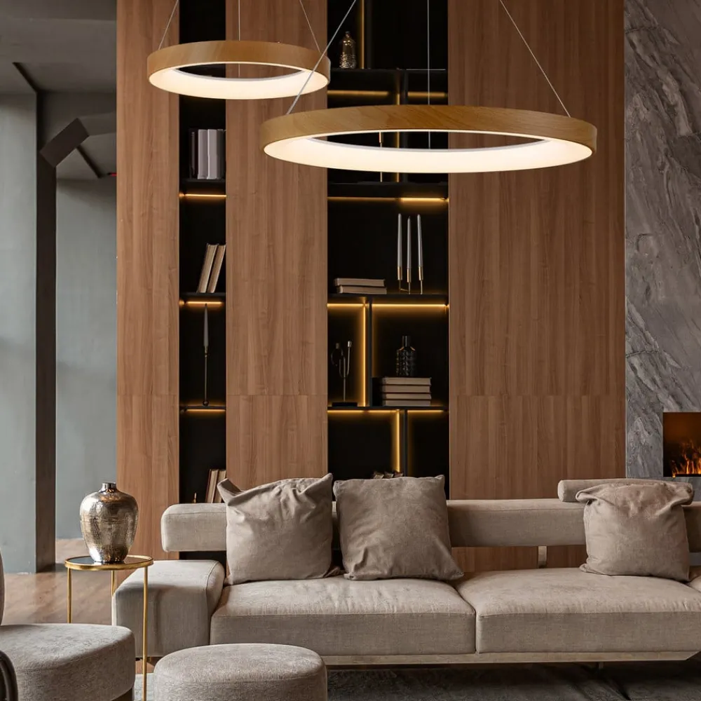 Mantra Iluminación Hengelampe Niseko II, fjernkontroll, Ø 65 cm, trefarget| Pendellamper