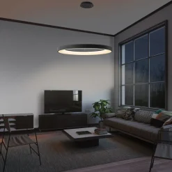 Mantra Iluminación Hengelampe Niseko II, fjernkontroll, Ø 50 cm, svart| Led-Innendørs|Pendellamper