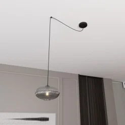 EMIBIG LIGHTING Hengelampe Origo, Ø 30 cm, røykgrå/svart, desentralisert Sale