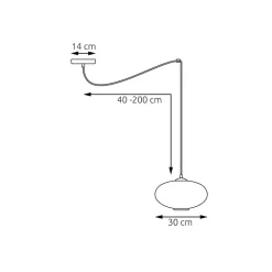 EMIBIG LIGHTING Hengelampe Origo, Ø 30 cm, røykgrå/svart, desentralisert Sale