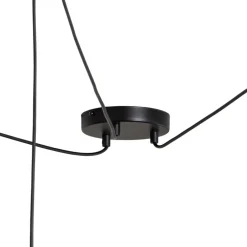 EMIBIG LIGHTING Hengelampe Origo, opal/svart, desentralisert, glass, 3 lyskilder.| Pendellamper