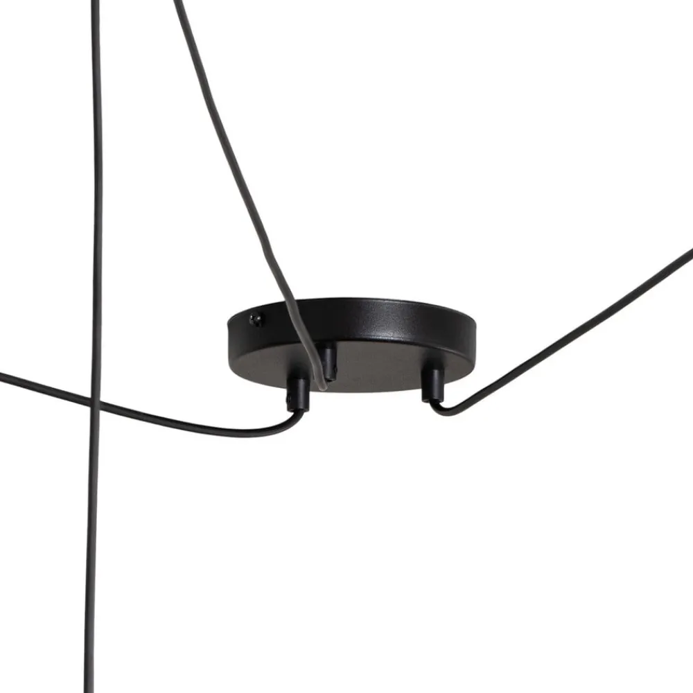 EMIBIG LIGHTING Hengelampe Origo, opal/svart, desentralisert, glass, 3 lyskilder.| Pendellamper