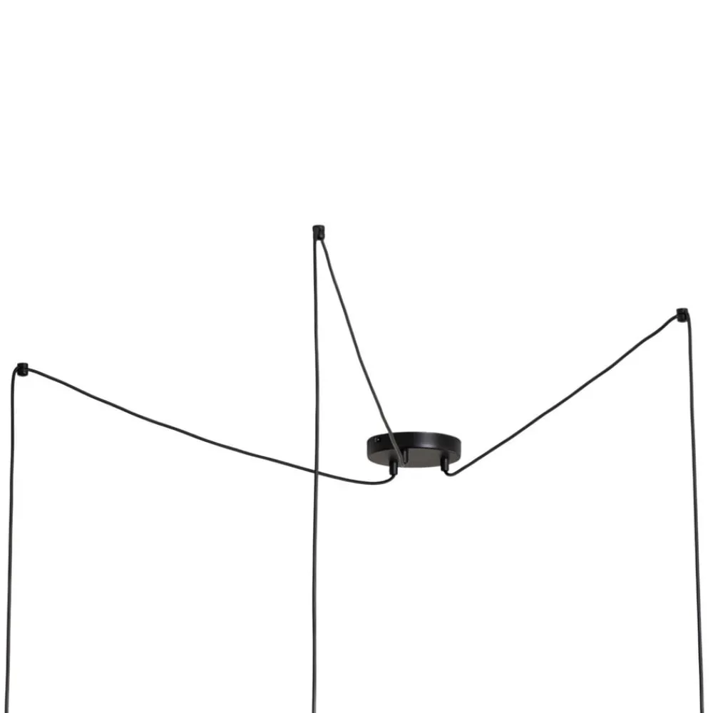 EMIBIG LIGHTING Hengelampe Origo, opal/svart, desentralisert, glass, 3 lyskilder.| Pendellamper