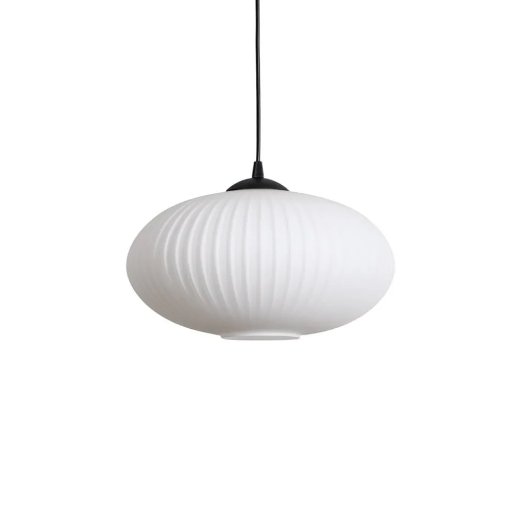EMIBIG LIGHTING Hengelampe Origo, opal/svart, desentralisert, glass, 3 lyskilder.| Pendellamper