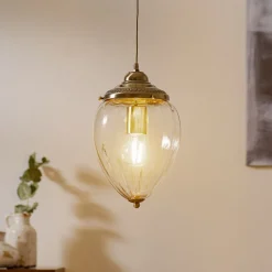 Searchlight Hengelampe Pineapple, messing antikk Discount