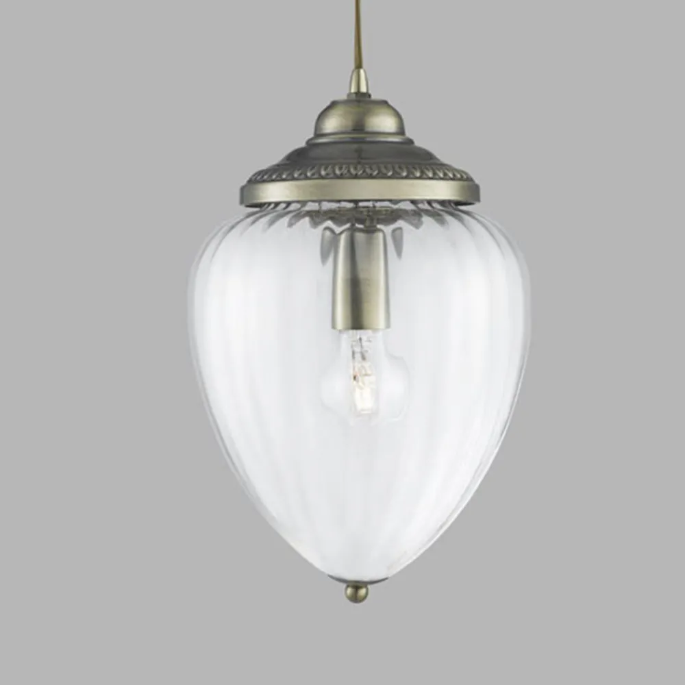 Searchlight Hengelampe Pineapple, messing antikk Discount