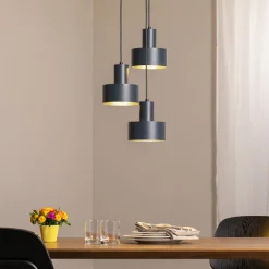 SIGMA Hengelampe Rif 3, antrasitt, rund, 3 lyskilder, Ø 33 cm