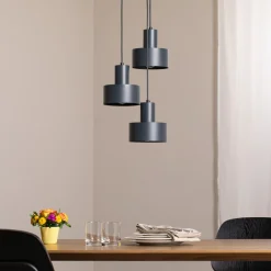 SIGMA Hengelampe Rif 3, antrasitt, rund, 3 lyskilder, Ø 33 cm