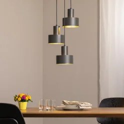 SIGMA Hengelampe Rif 3, olivgrønn, rund, 3 lyskilder, Ø 33 cm| Pendellamper