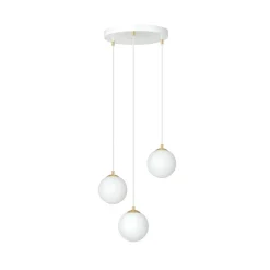 EMIBIG LIGHTING Hengelampe Royal, 3 lyskilder, opalvit/hvit, glass, E14 Hot