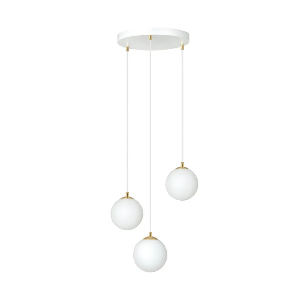 EMIBIG LIGHTING Hengelampe Royal, 3 lyskilder, opalvit/hvit, glass, E14 Hot