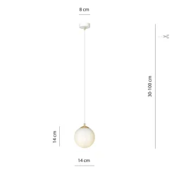 EMIBIG LIGHTING Hengelampe Royal, opalvit/hvit, glass, E14| Pendellamper