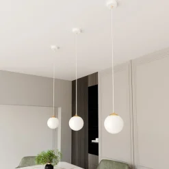 EMIBIG LIGHTING Hengelampe Royal, opalvit/hvit, glass, E14| Pendellamper