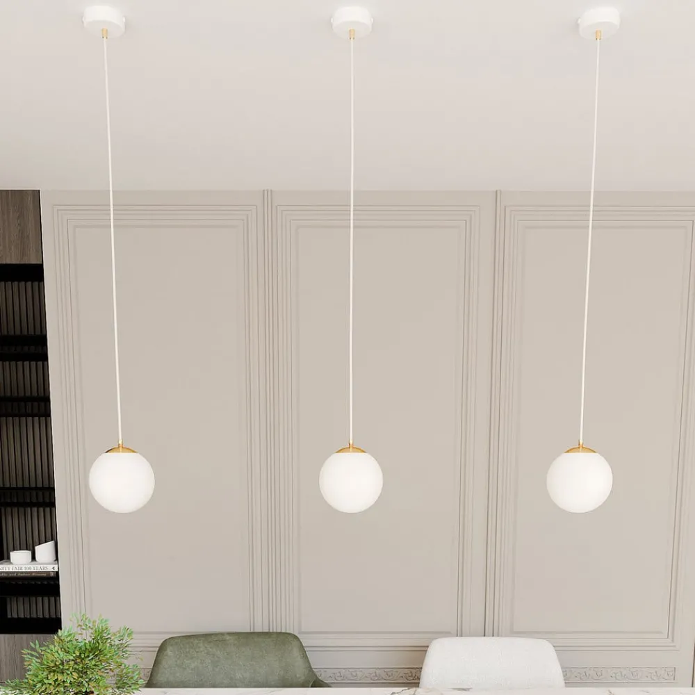 EMIBIG LIGHTING Hengelampe Royal, opalvit/hvit, glass, E14| Pendellamper