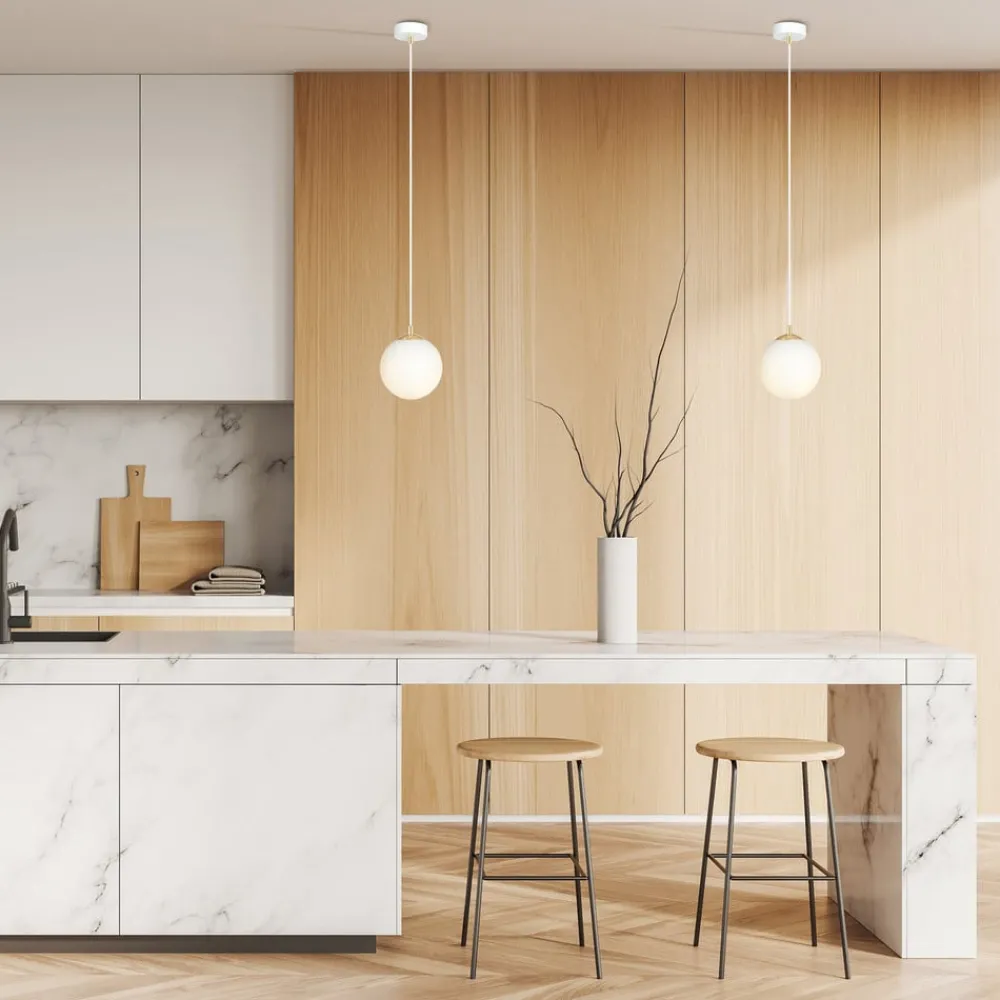 EMIBIG LIGHTING Hengelampe Royal, opalvit/hvit, glass, E14| Pendellamper