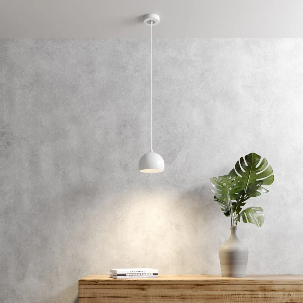 Luminex Hengelampe Sool, hvit, Ø 15 cm, metall| Pendellamper