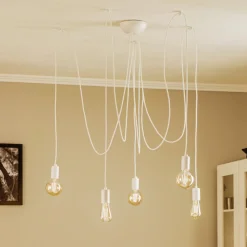 Nowodvorski Lighting Hengelampe Spider i hvit, 5 lyskilder