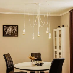 Nowodvorski Lighting Hengelampe Spider i hvit, 5 lyskilder