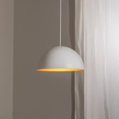 BEGA Hengelampe Studio Line 50996, hvit/kobber, Ø 35 cm| Butikkbelysning