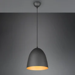 Reality Leuchten Hengelampe Tilda, 1 lyskilde, svart/gull, Ø 25 cm Clearance