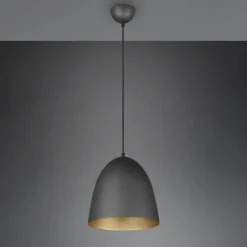 Reality Leuchten Hengelampe Tilda, 1 lyskilde, svart/gull, Ø 25 cm Clearance