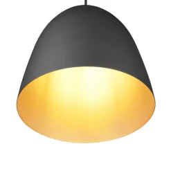 Reality Leuchten Hengelampe Tilda, 1 lyskilde, svart/gull, Ø 25 cm Clearance