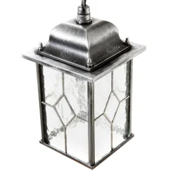 Elstead Hengelampe Wexford WX9, IP23, svart-sølv, metall, glass Clearance