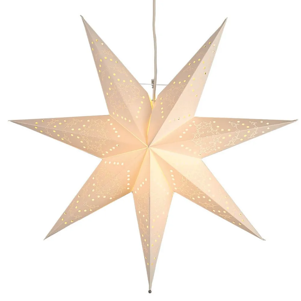 STAR TRADING Hengende papirstjerne Sensy med sart mønster| Julebelysning|Dekorasjonsbelysning