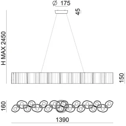 Stilnovo Honey LED-pendellampe, dimbar, 139 cm lang| Led-Innendørs