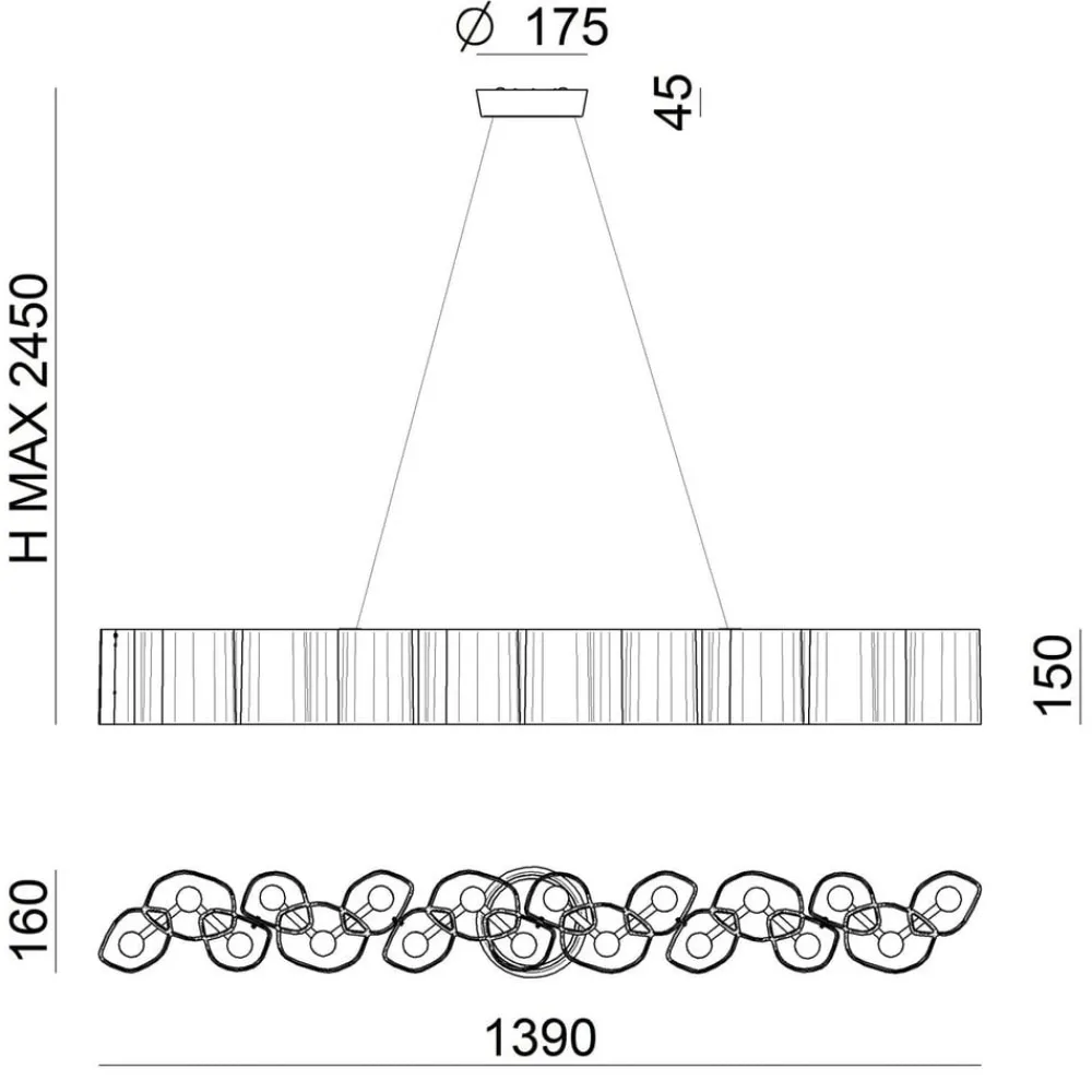 Stilnovo Honey LED-pendellampe, dimbar, 139 cm lang| Led-Innendørs