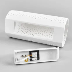 Lindby Hullmønstervegglampe Jiru av hvit gips| Design- Og Hotellbelysning|Led-Innendørs