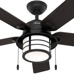 Hunter Santorini vifte med lys tre/svart