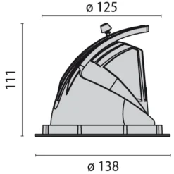 Performance in Lighting Hvit downlight EB433 LED flood reflektor 3000K